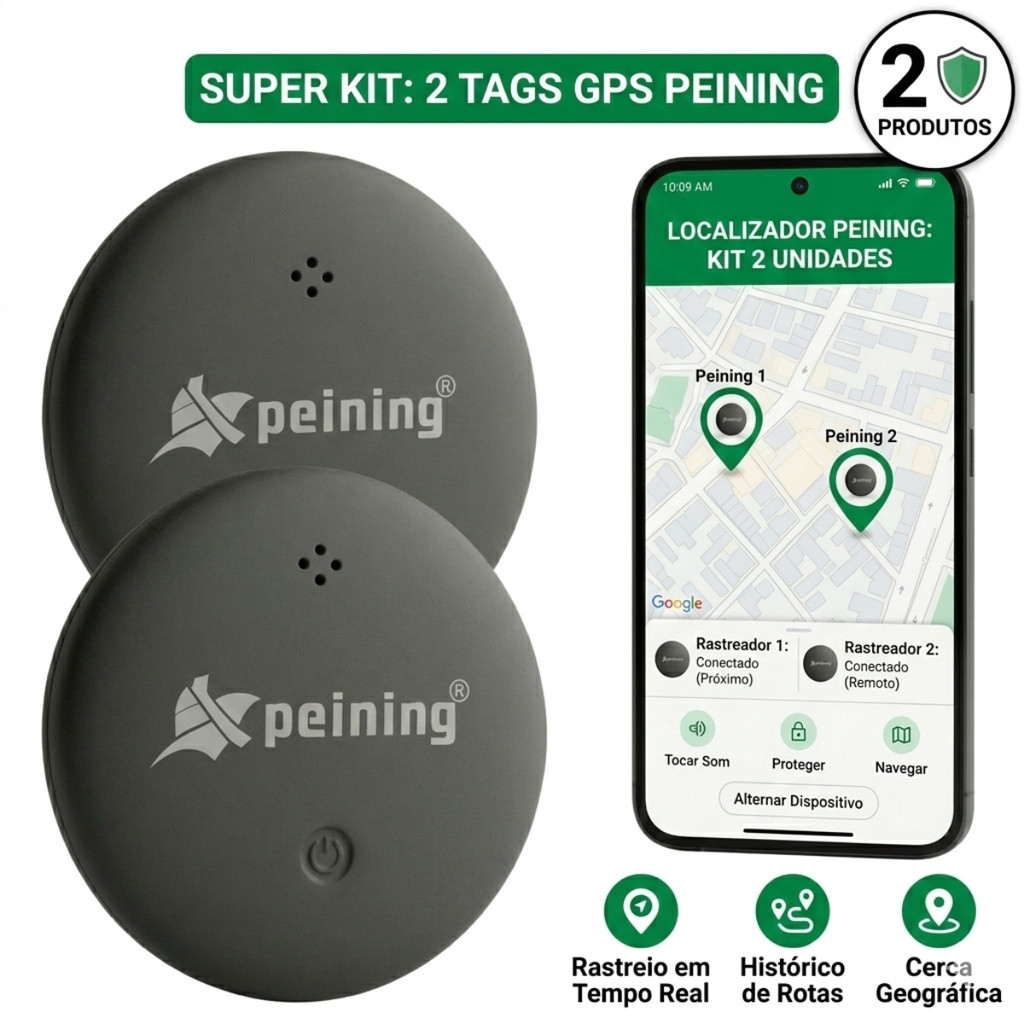 Kit 2 Mini Localizador Rastreador Tag Compatível Com Android