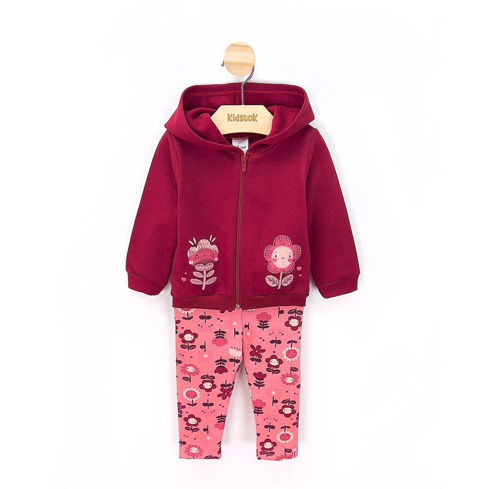 Conjunto Menina Moletom Jaqueta e Calça Flores - Elian em Oferta na Shopee