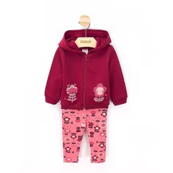Conjunto Menina Moletom Jaqueta e Calça Flores - Elian