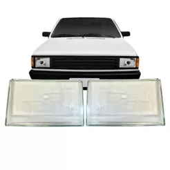 Par Lente Farol Principal Para Volkswagen Gol Saveiro 1987 a 1990 Vidro Nino L11 L12