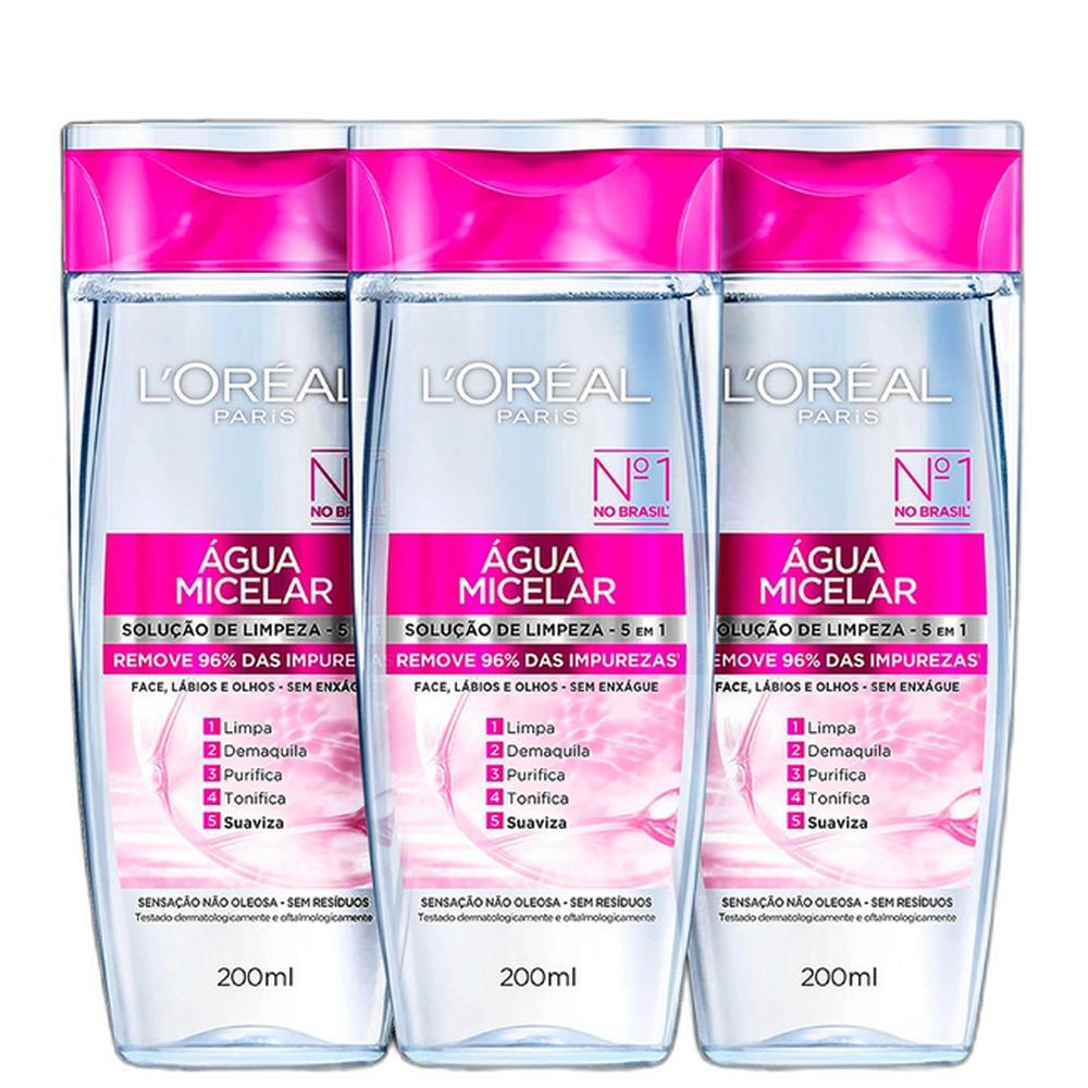 Kit L'Oréal Paris Dermo Expertise Água Micelar 3x200ml
