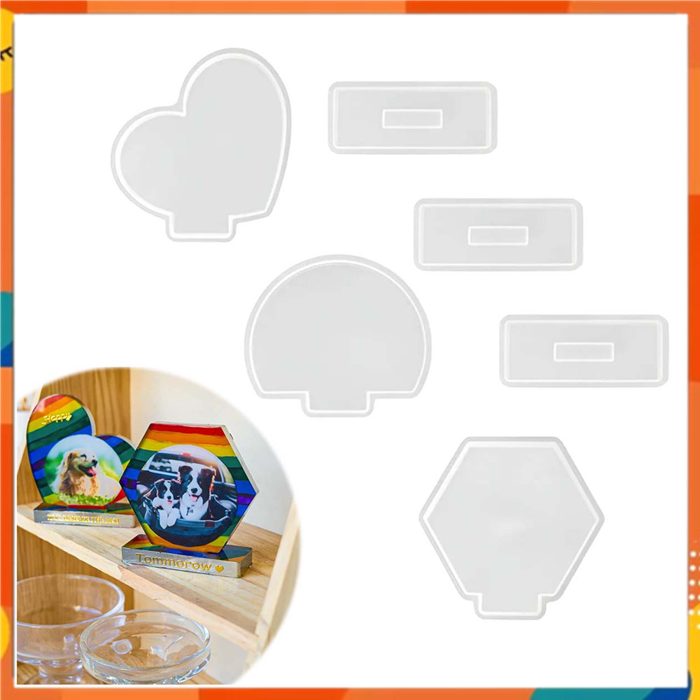 Moldura comemorativa para fotos de animais de estimação, molde de Silicone, moldura de resina, decoração de cristal faça