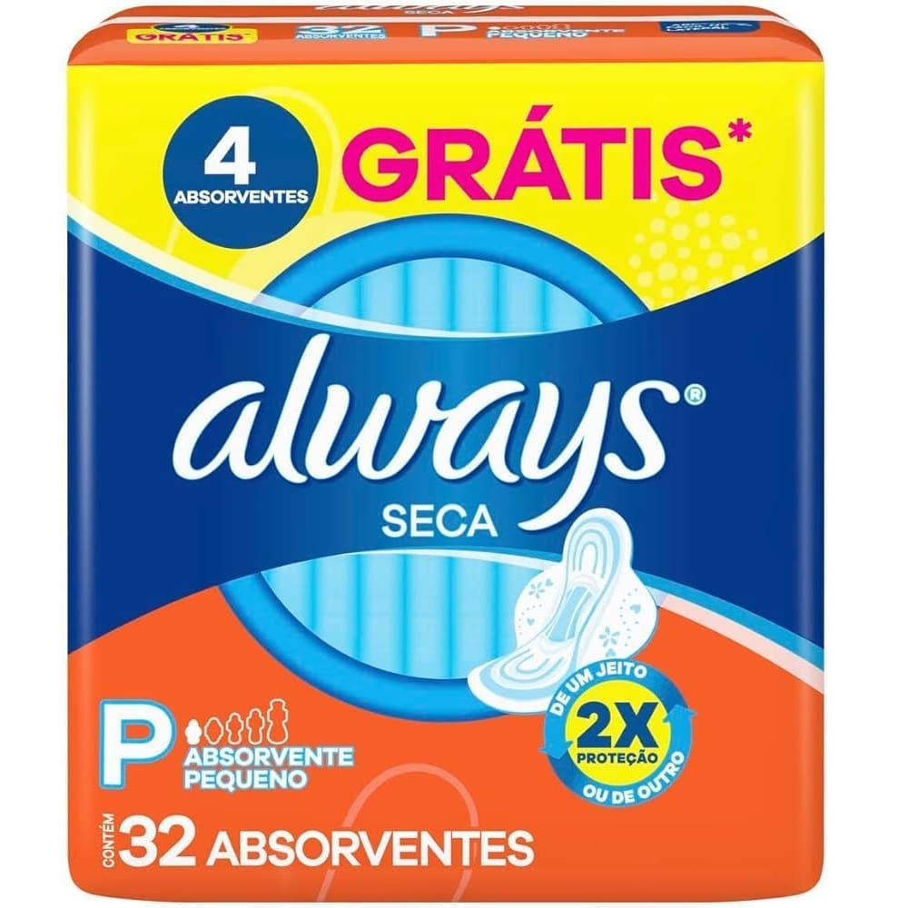 ABSORVENTE ALWAYS SUPER PROTEÇÃO SECA COM ABAS 32 UNIDADES