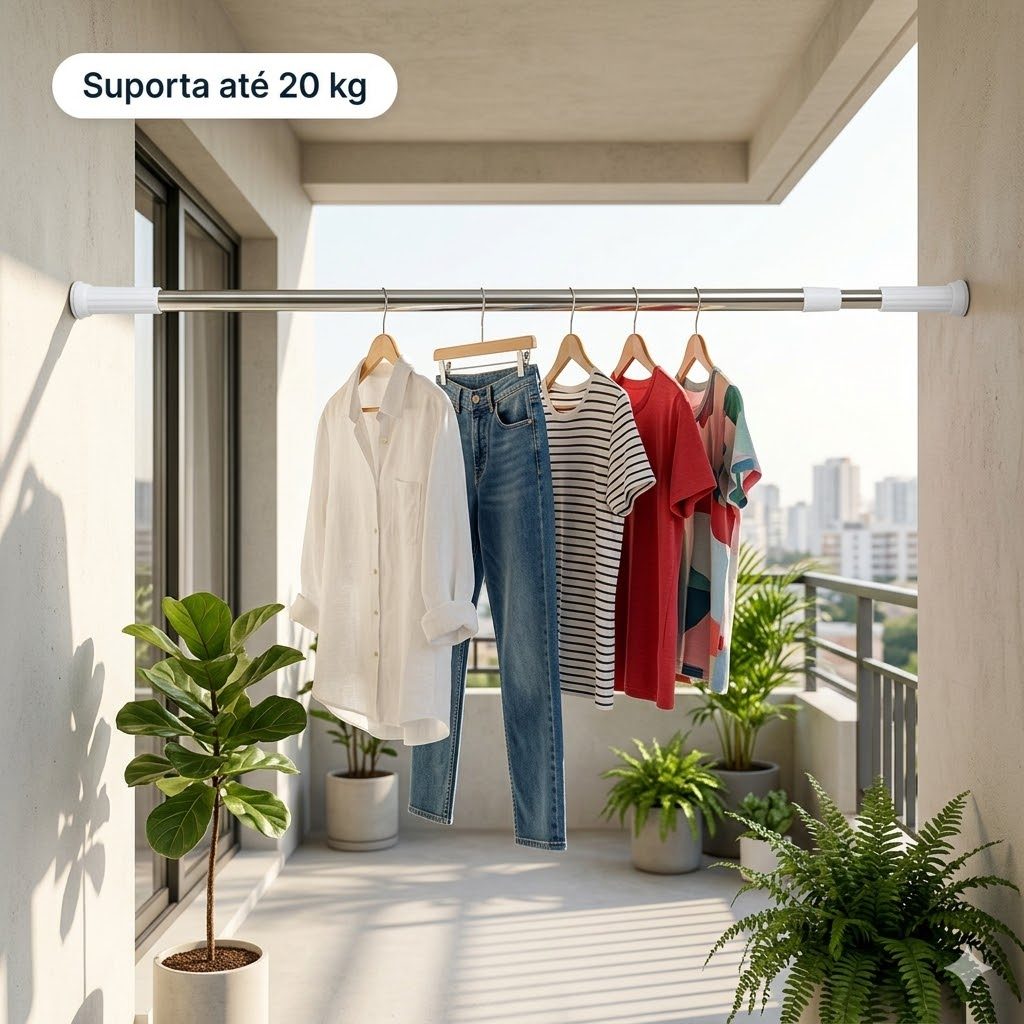 Varão Extensível Sem Furo Box Banheiro Telescópico Inox Reforçado Ajustável Suporte Cortina 70 260cm