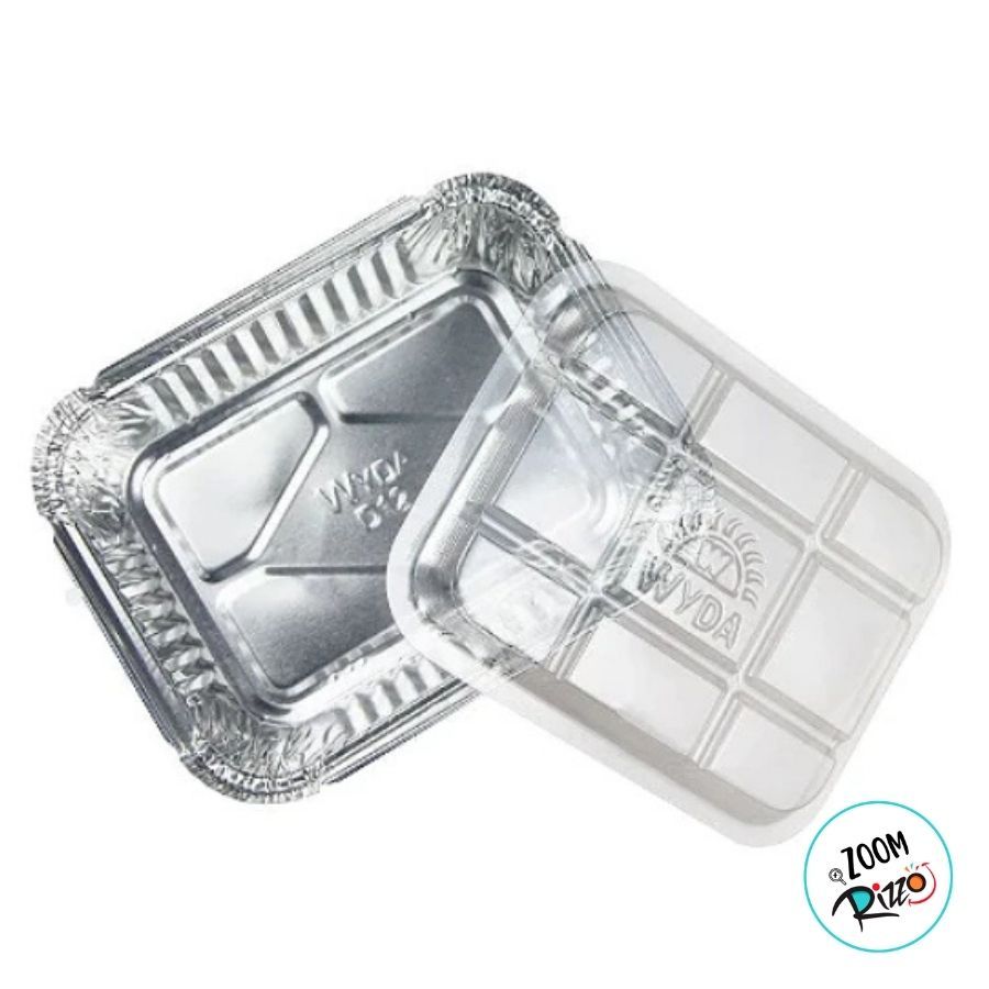 Marmita de Alumínio com Tampa Pet Transparente - 500ml  - 10 unidades - Wyda - Rizzo