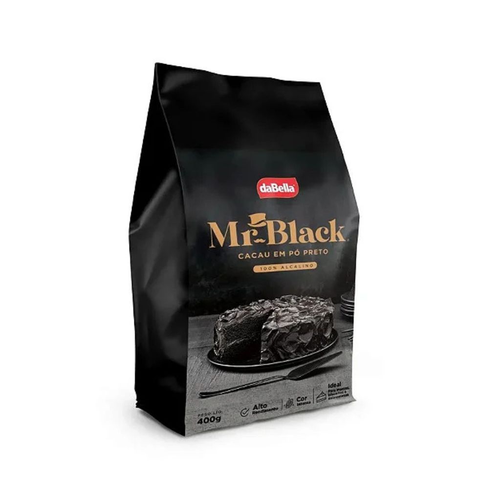 Cacau em Pó Preto 100% Cacau Mr Black 400g DaBella