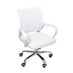 Cadeira De Escritório Oficial Begônia Tela Mesh Branco