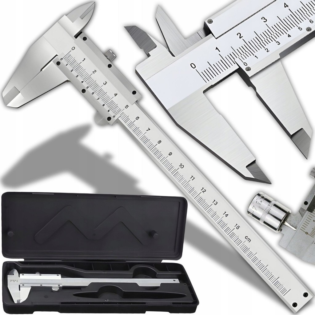 Paquímetro Manual Analógico Metálico Aço Inox Com Estojo 150mm Medição