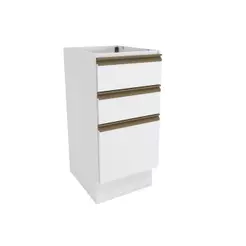 Balcão 3 Gavetas Kappesberg Celeste 100% MDF Branco 40cm