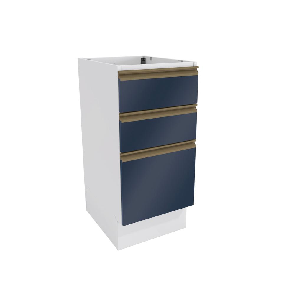 Balcão 3 Gavetas Kappesberg Celeste 100% MDF Branco/Azul Profundo 40cm