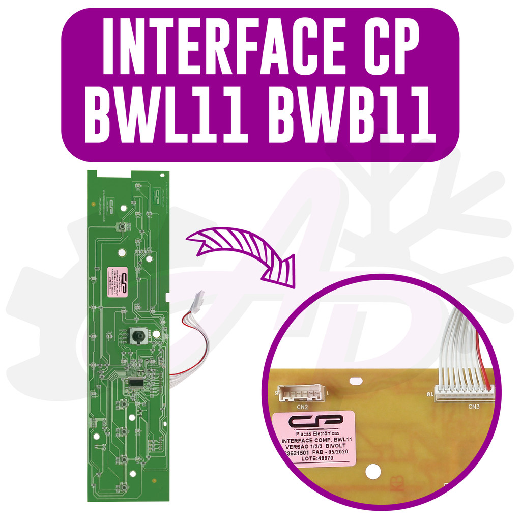 Placa Eletrônica Interface para Lavadora Brastemp Ative 11kg BWL11 Similar