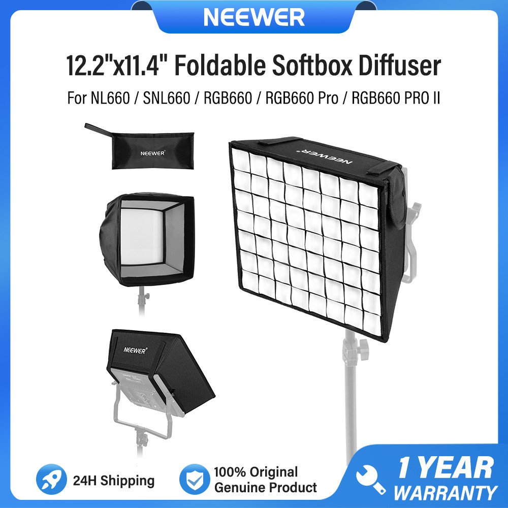 NEEWER 12.2 " X 11.4 " Difusor Softbox Dobrável Com Grade E Bolsa Para NL660/SNL660/RGB660 PRO II Painel De Luz De Vídeo