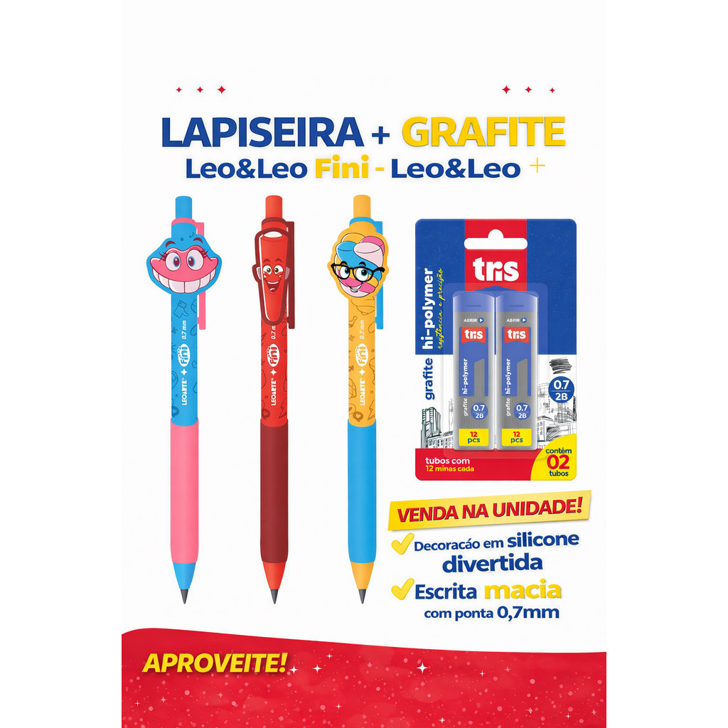 Lapiseira 0.7 + Grafite 0.7  Fini - Leo&Leo