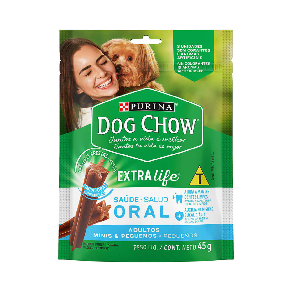 Petisco DOG CHOW Saúde Oral Cães Adultos Minis e Pequenos 105g