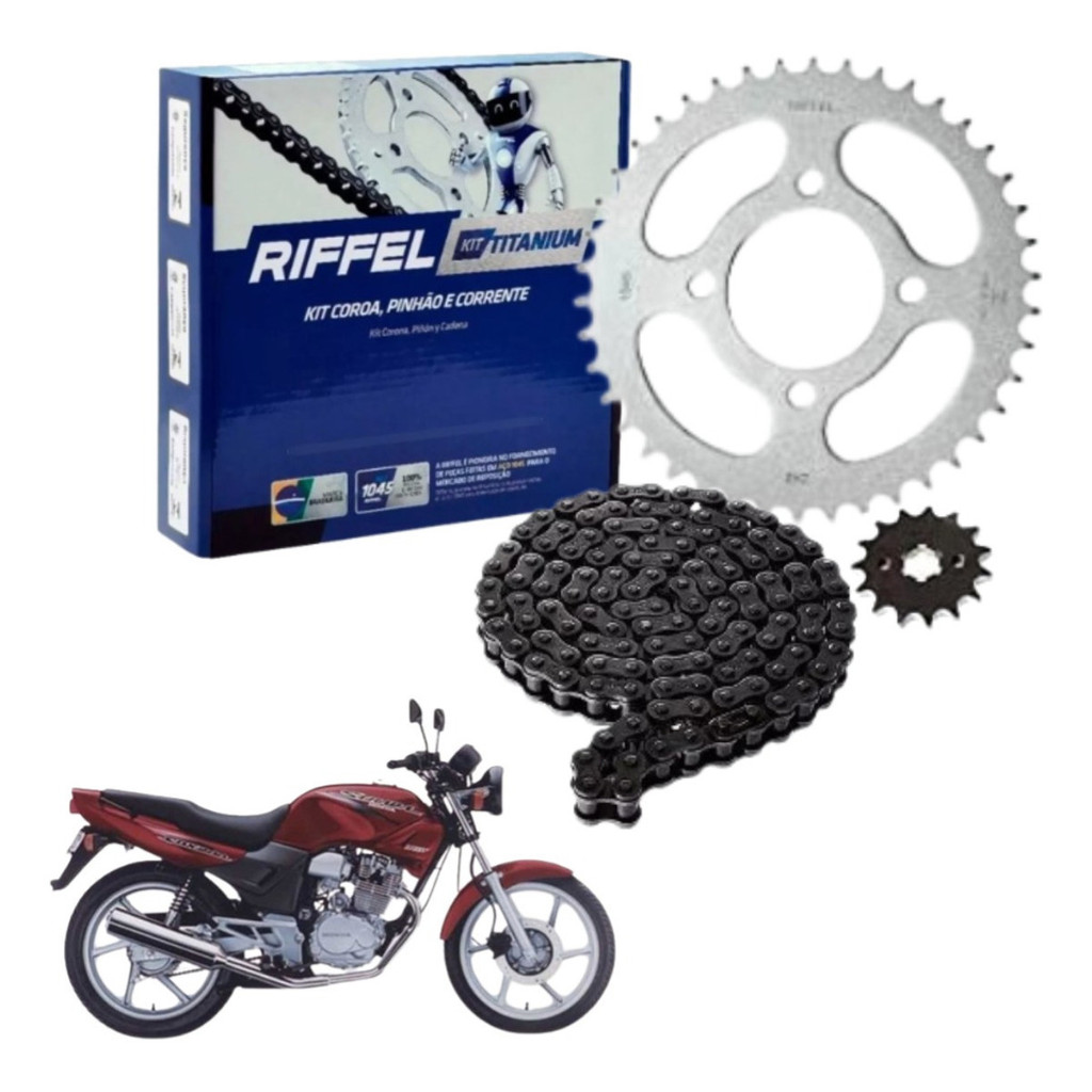 Kit Relação Tração Cbx 200 Strada 95 A 2003 Original Riffel
