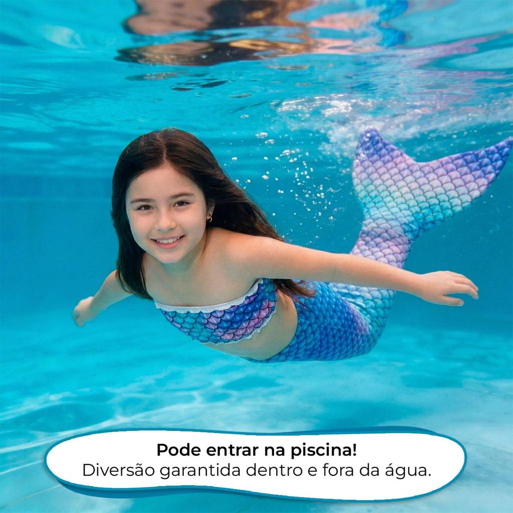 Fantasia Sereia Infantil Calda Que da pra Andar e Top · foto 2