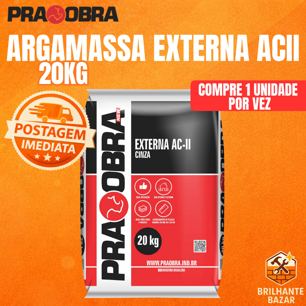 Argamassa ACII Premium Cinza 20kg Externo PraObra
