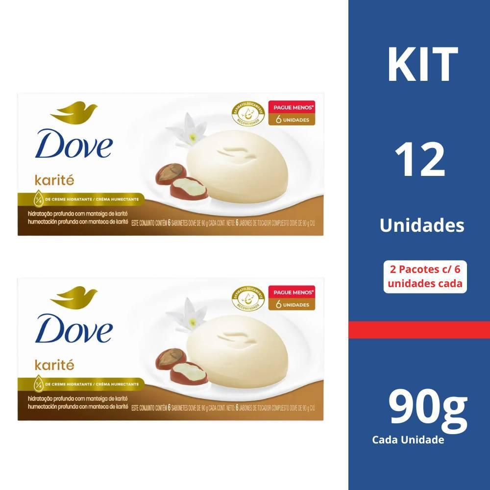 Kit 2 Pacotes de Sabonete Dove Barra Karite E Baunilha C/ 6Un  de 90gr Cada - Especial em Oferta na Shopee