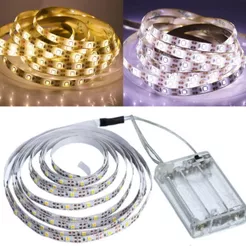 Fita De Led De Pilha Autocolante 2m 120 LEDs Cordão Decoração Fio Casa Tv Móvel