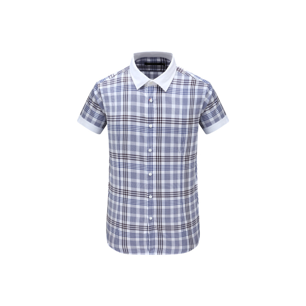 AB1481 Bonner Masculino Verão Camisa de Manga Curta Algodão Casual Business Top Azul Claro Moda Cidade