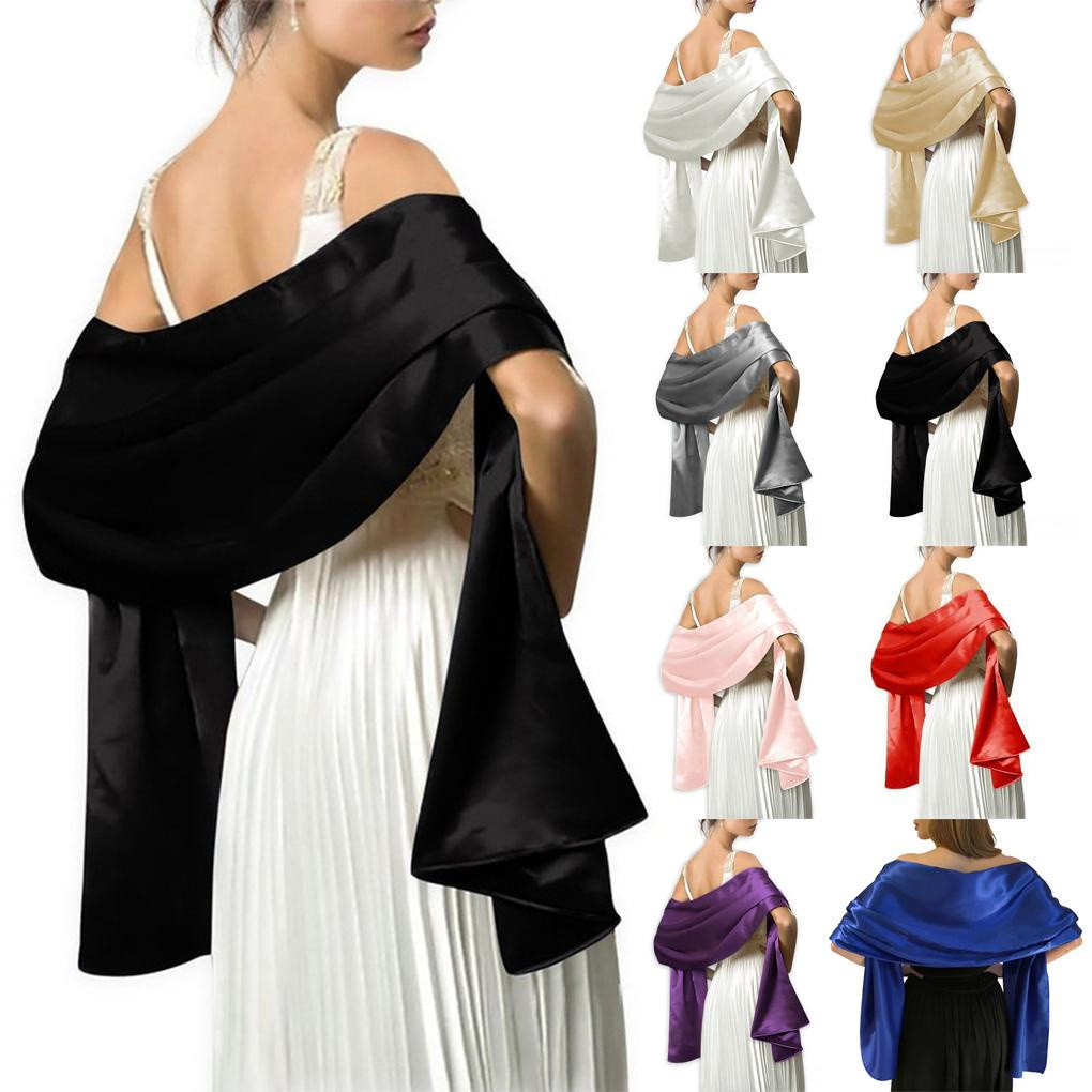 [Choo] 1/2 Bola De Dança De Casamento Feminino Xale De Cetim Meninas Festa À Noite Banquete Baile Elegante Lenço Decorat