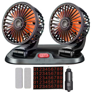 Ventilador Duplo Veicular Carro Automotivo 12V Van Kombi Verao Calor Dias Quentes Sol  2 Velocidades