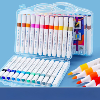 Marcadores acrílicos coloridos 24/36/48/60/80, Suave para a pele e lavável. em Oferta na Shopee