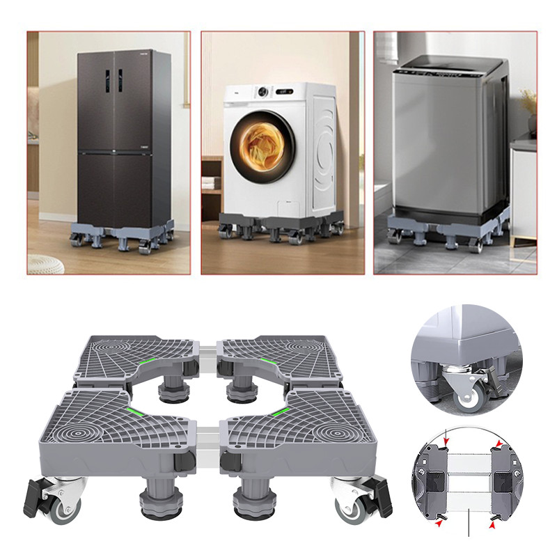 Suporte para móveis, máquina de lavar, geladeira, suporte ajustável com rodas, pode suportar 300kg em Oferta na Shopee