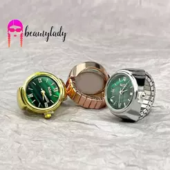 beautymakeup Venda Quente Anel De Relógio De Dedo Movimento Criativo Acessórios De Moda Vintage Liga Quartzo Masculino J