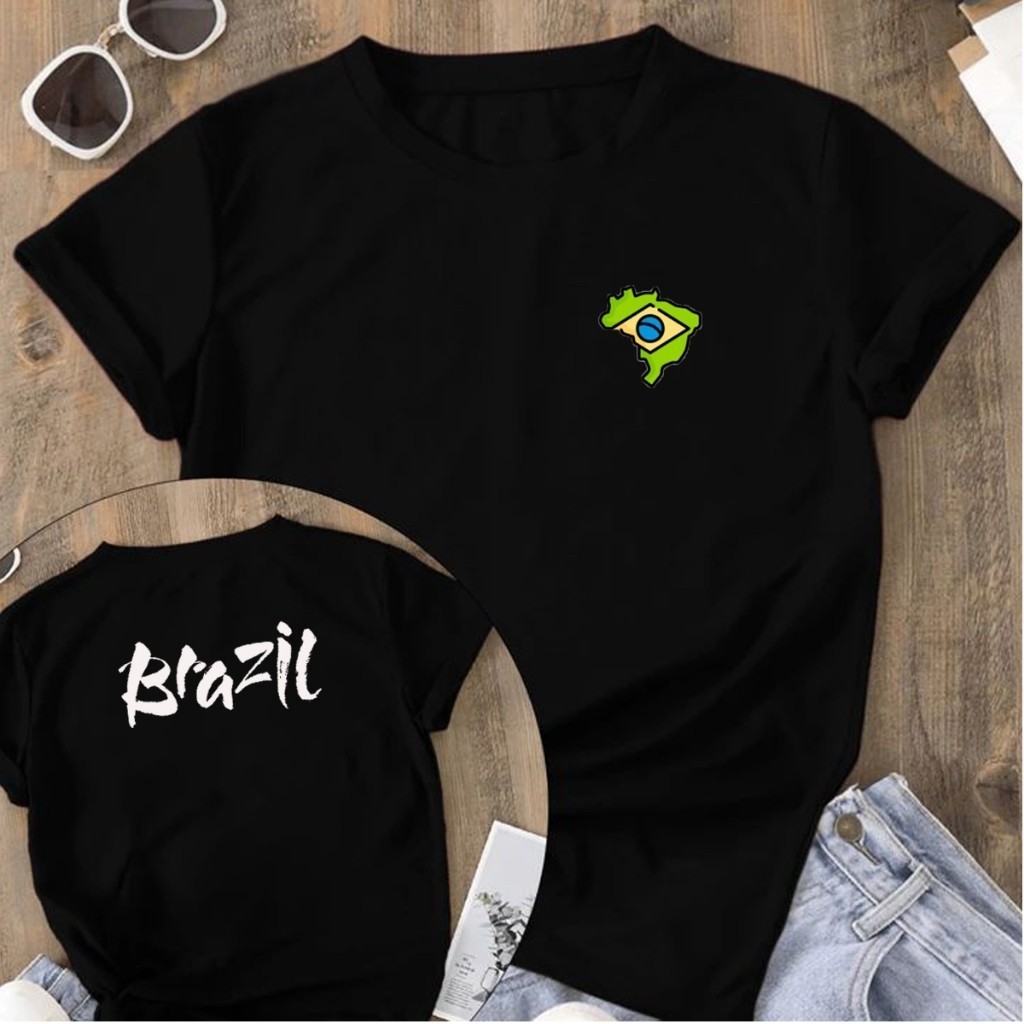 Camiseta Brasil Camisa Br 100%Algodao Entrega Rapida Copa do Mundo
