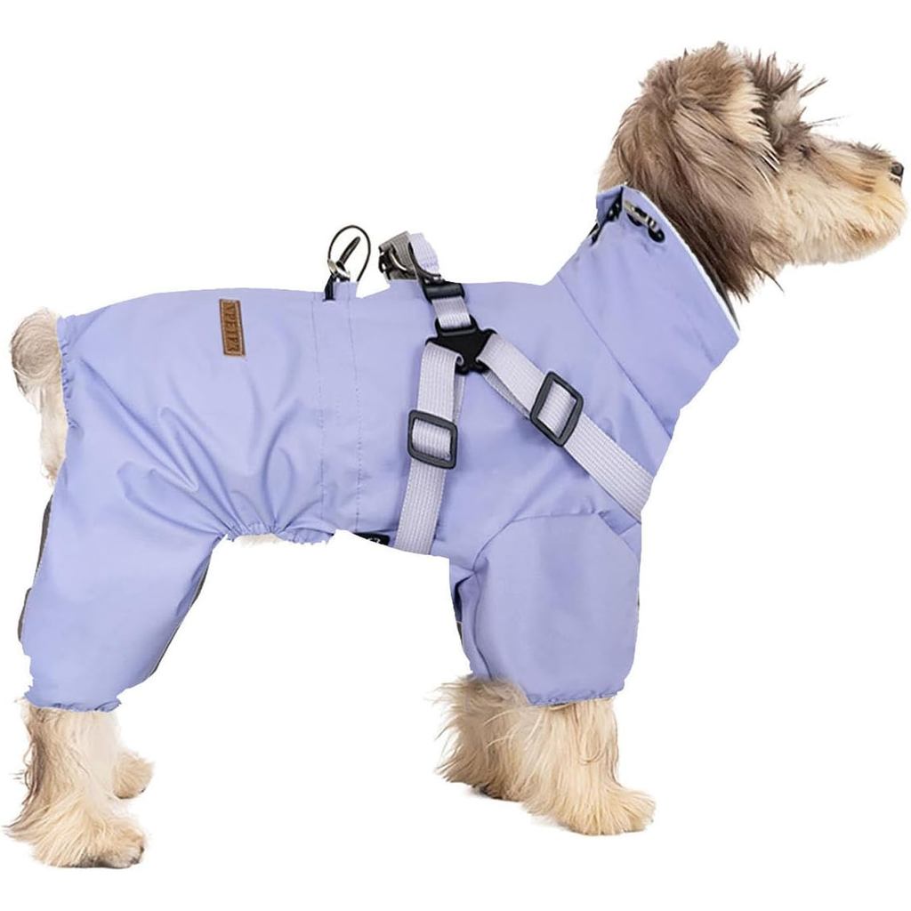 HDKUW Capa de Chuva para Cães Pequenos, Capa de Chuva para Cães de Quatro Patas com Cobertura Completa, Jaqueta de Chuva