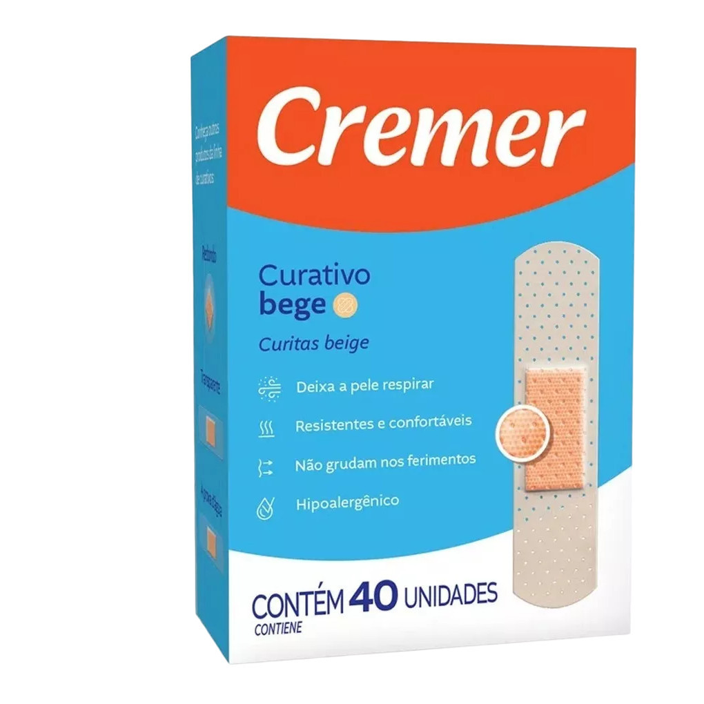Curativo Cremer Bege Hipoalergênico Com 40 Unidades em Oferta na Shopee