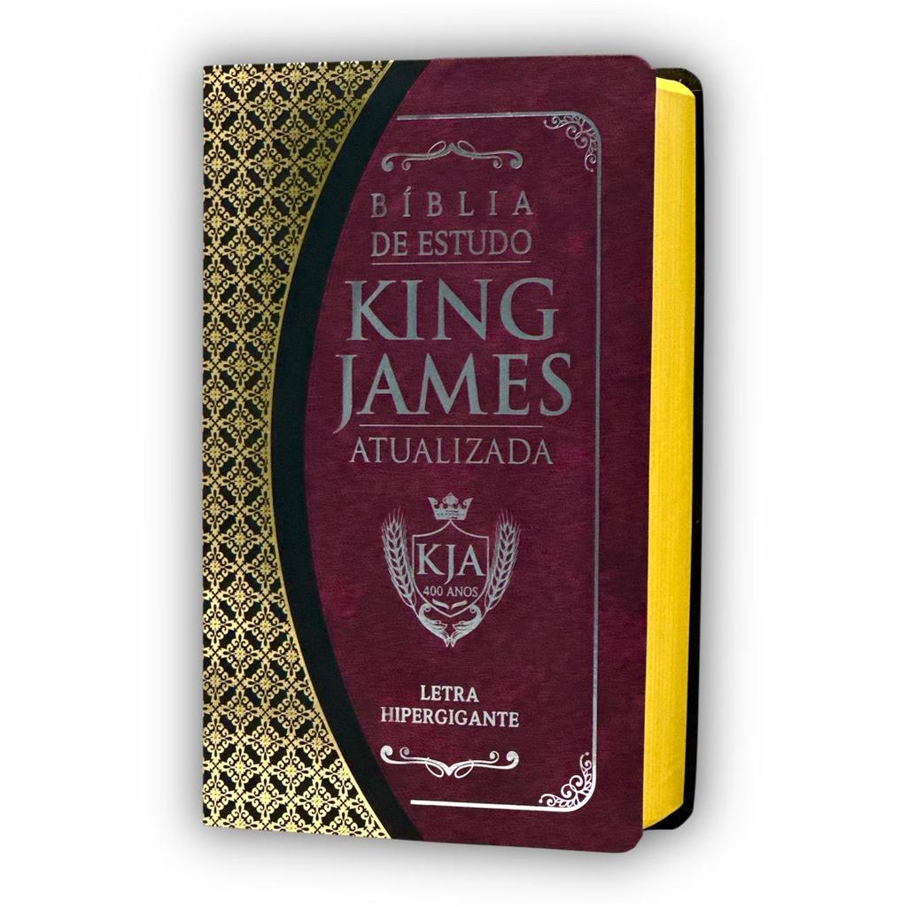 Bíblia Sagrada de Estudo Pentecostal King James Atualizada Vinho e Preto Letra Gigante Capa Dura