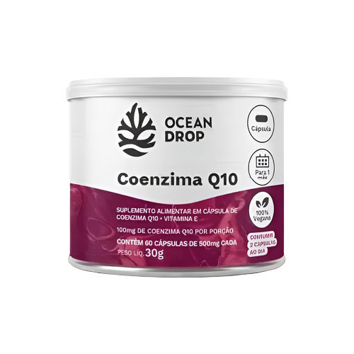 Coenzima Q10 500 mg 60 Caps Ocean Drop em Oferta na Shopee
