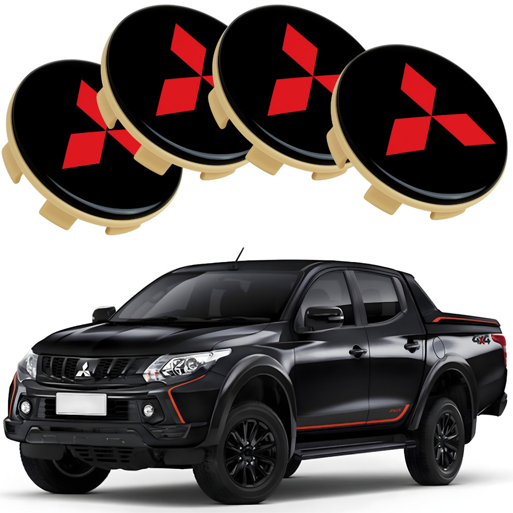 Kit Calotinha Miolo Calota Compatível Mitsubishi 55mm L200 Triton Tr4 Pajero Vermelho