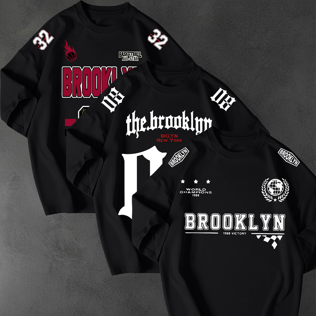 Kit 3 Camisetão Oversized City Brooklyn 100% Algodão Premium Moda Urbana Treino Streetwear Academia