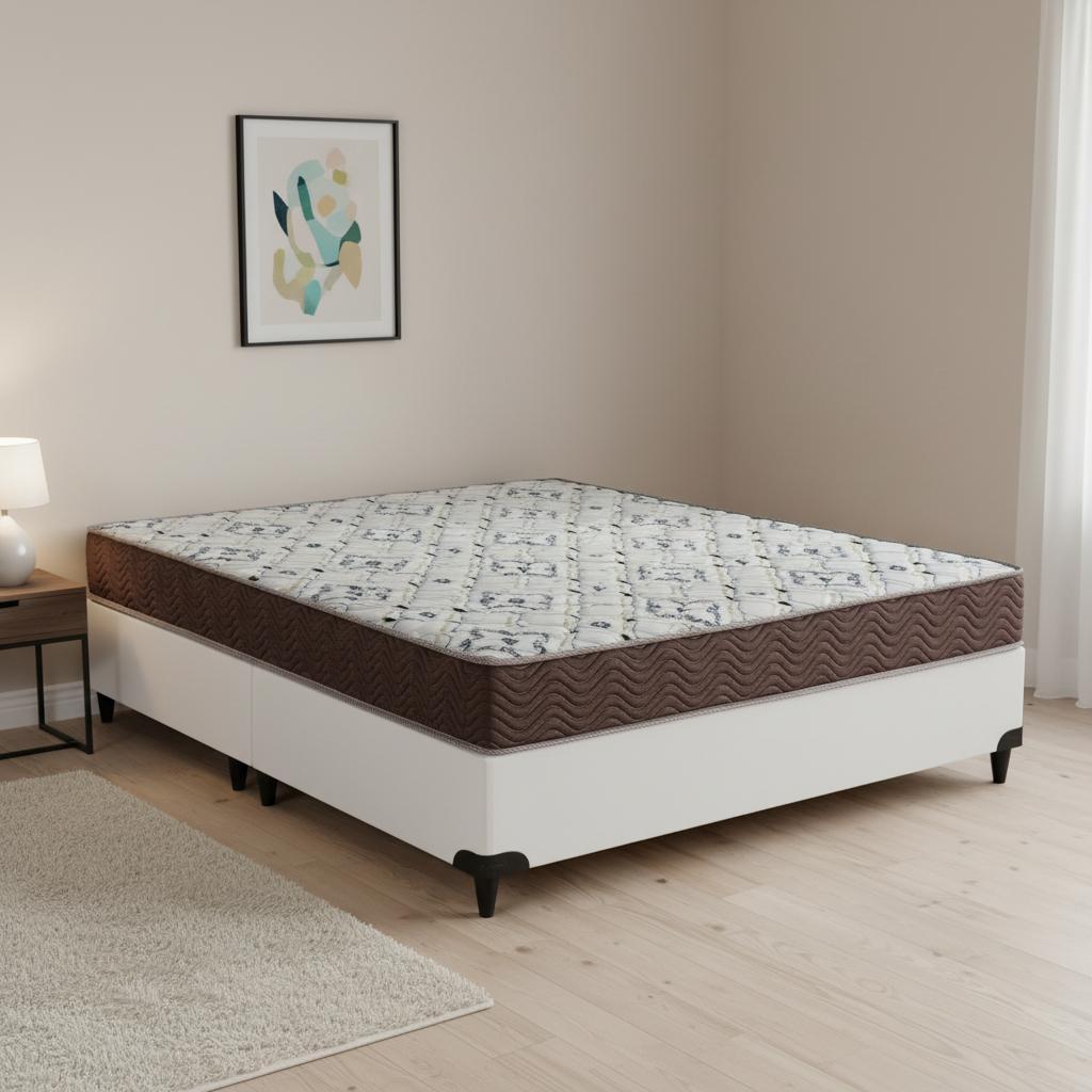 Cama Box e Colchão Iso 150 D45 - Queen  (158x198) - Ortobom em Oferta na Shopee
