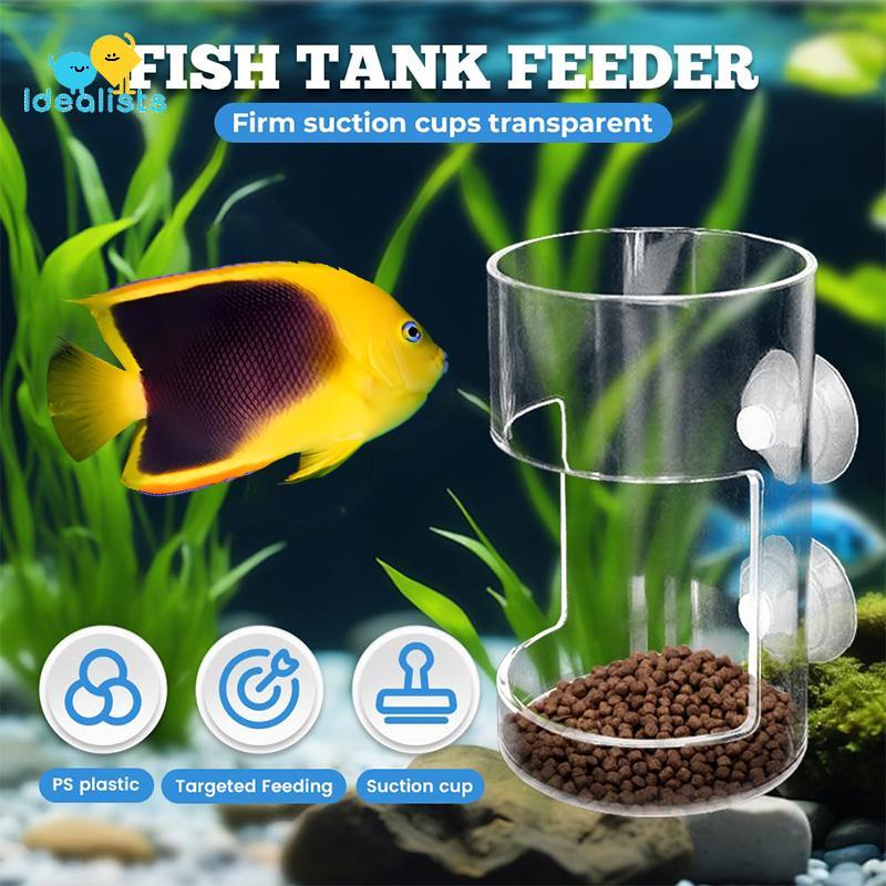 Idealistas Alimentador De Peixes Para Aquário 2025 Nova Bandeja De Prato De Tanque Com Ventosa Acrílico Tubo De Alimenta