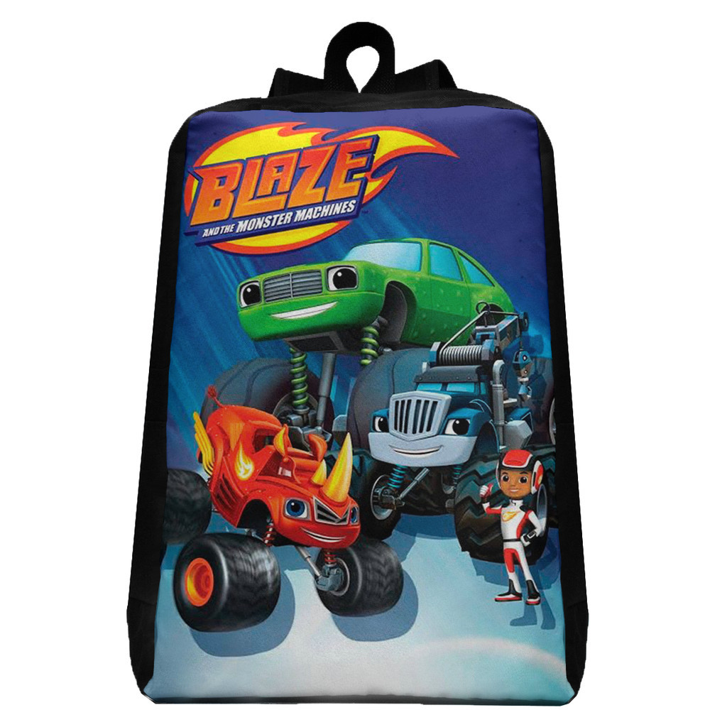 Mochila Turma Blaze Monster Machines Menino Infantil Menina Volta as Aulas Bolsa de Costa Escolar