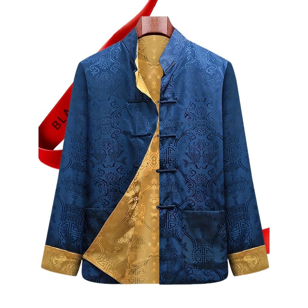 Roupas Tradicionais Chinesas para Homens, Incluindo Tang Suits e Jaquetas de Manga Longa para Primavera e Outono, Tamanh