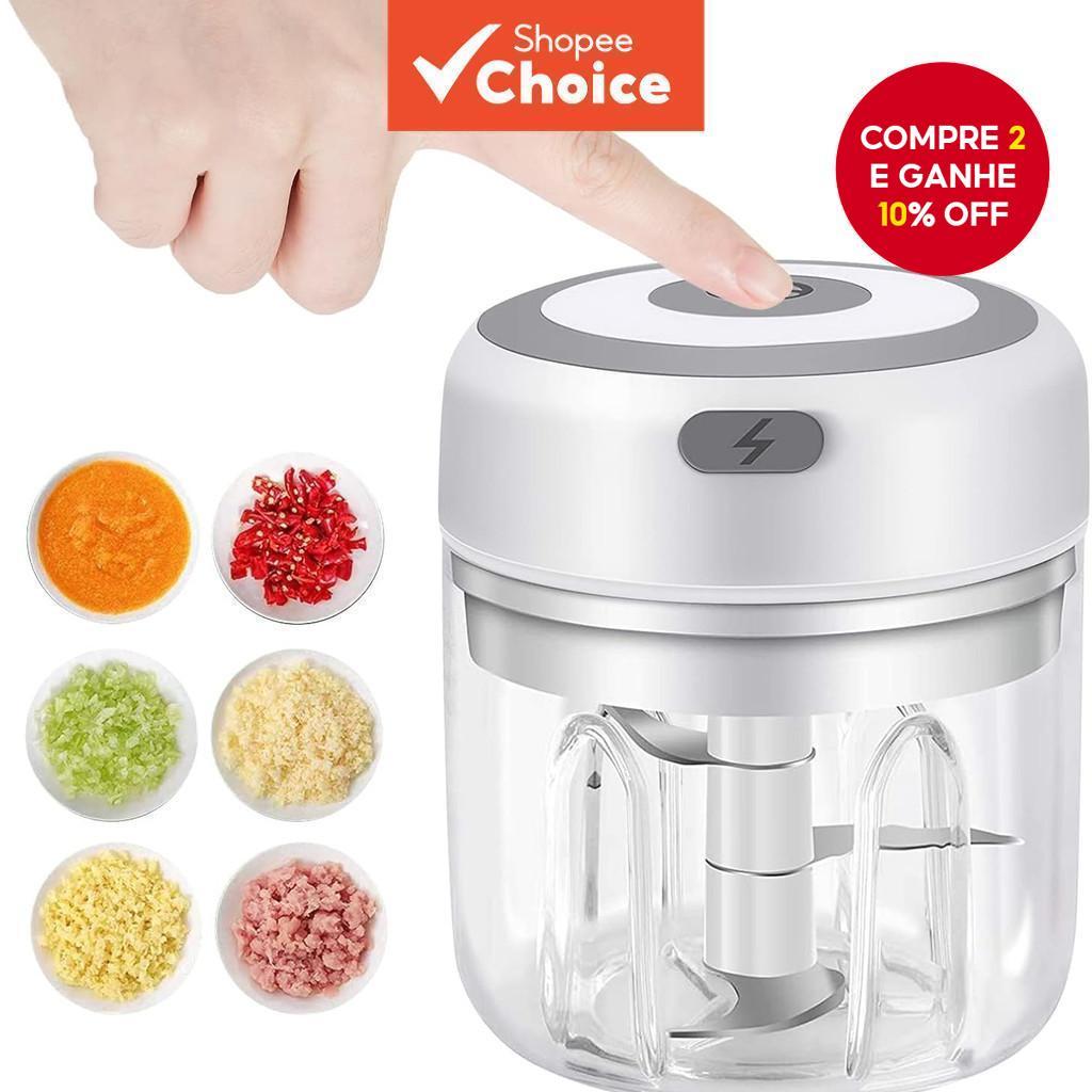 Processador De Alimentos Pequeno Portátil Alho Elétrico 250ML USB Mini Picador Cebola , Gengibre