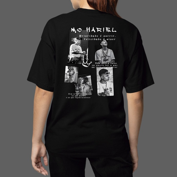 Camiseta Unissex Estampa MC Hariel Cantor Funk - Camisa de Malha 100% Algodão - Envio Imediato - DR Bigorna em Oferta na Shopee