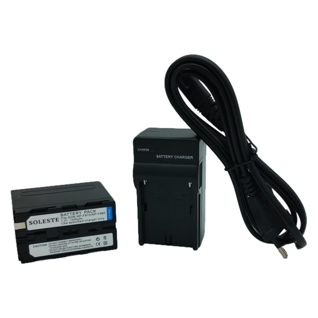 Bateria Np-F970 7200mAh para Iluminadores De Led com Carregador Simples S