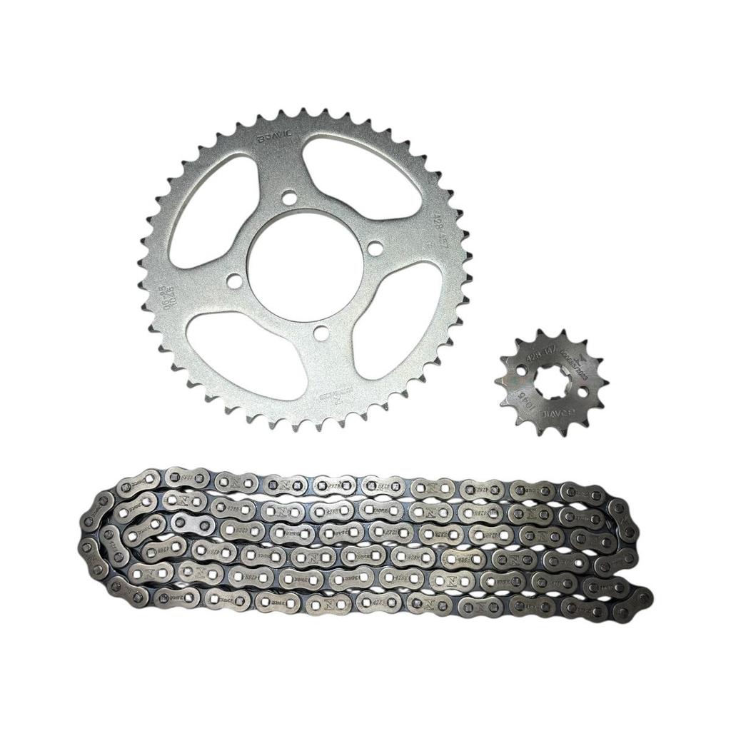 Kit Relação Tração Transmissão FAN125 2014 428H/118L SAE1045 em Oferta na Shopee