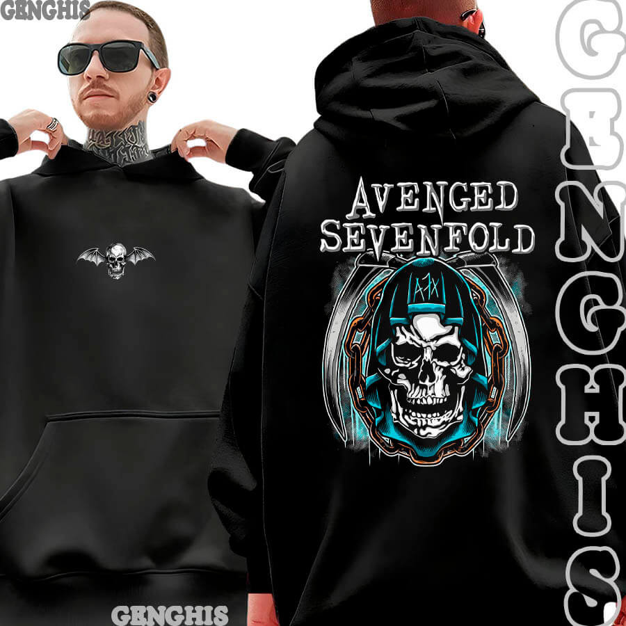 Moletom Canguru Blusa De Frio Avenged Sevenfold Banda De Rock Heavy Metal Lançamento Turne
