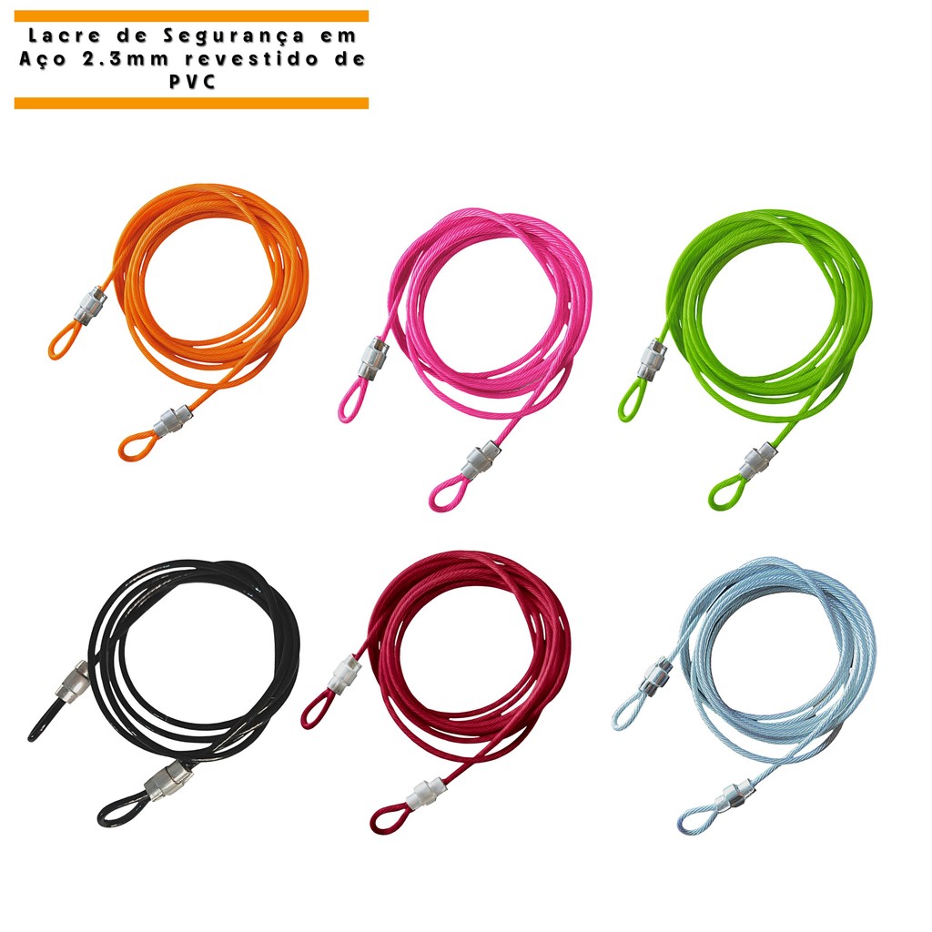 Lacre de Segurança 1 Metro Prensa Dupla Multi Uso Cores - Travel Airport Viagem Bagagem
