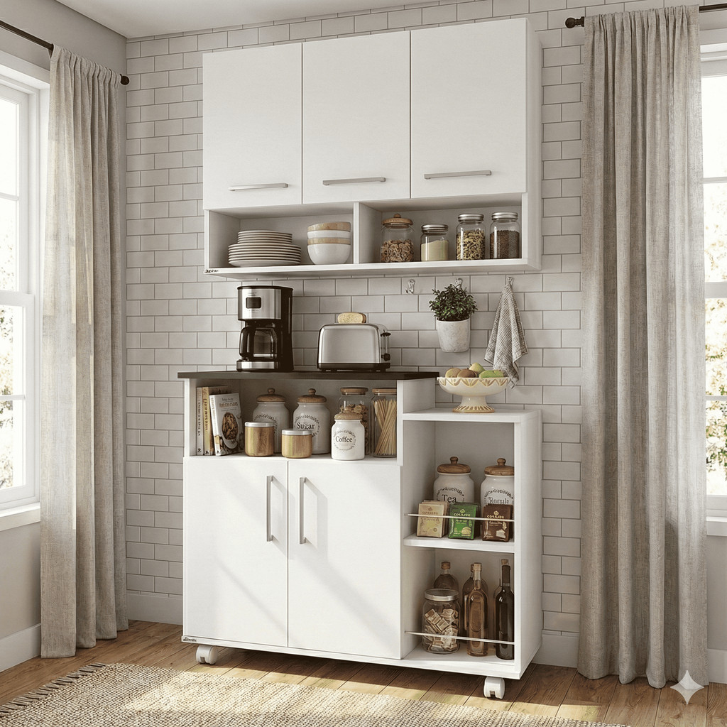 Cozinha Completa Compacta Armário Aéreo 3 Portas Fruteira em Oferta na Shopee