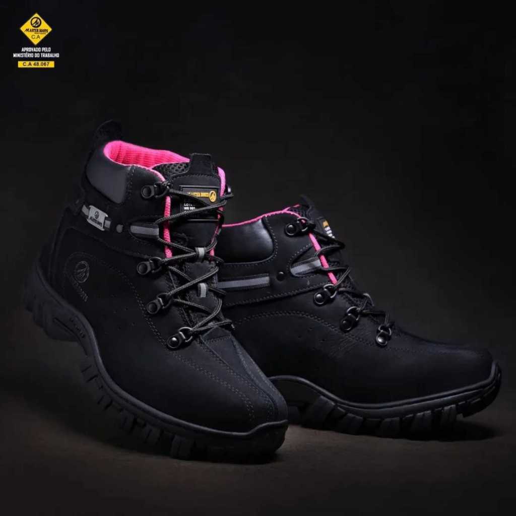 Bota coturno de segurança com C.A. confortavel estilosa varias cores palmilha ortopédica gel envio imediato