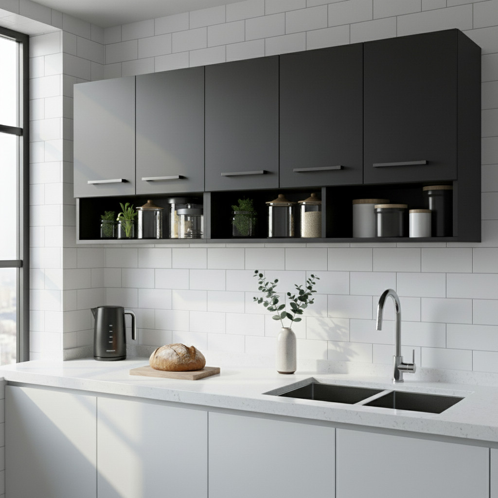 Armário Aéreo Amplo 5 Portas para Cozinha e Área de Serviço em Oferta na Shopee