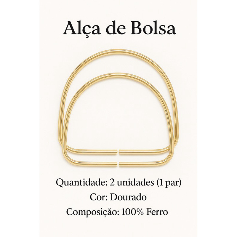 Alça de Metal para bolsa 12.5cm 1 Par